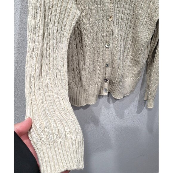 Womens Vintage Jason Maxwell V-Neck Button-up Cream Cardigan Sweater Size M - Picture 7 of 10